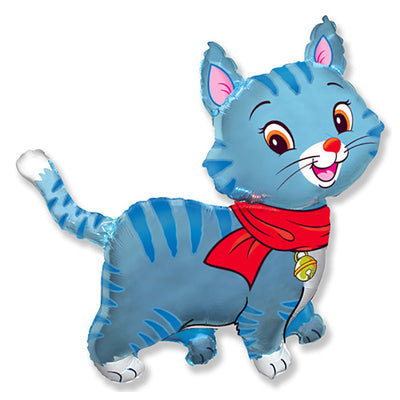 LA Balloons 37 inch LOVELY CAT - BLUE Foil Balloon LAB250-FM