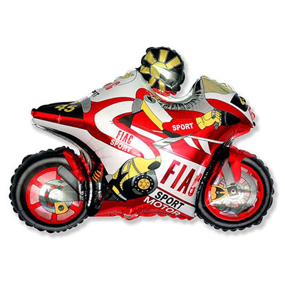 LA Balloons 38 inch MOTORBIKE - RED Foil Balloon LAB268-FM