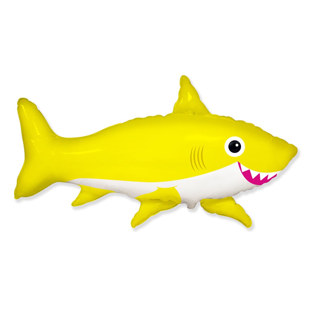 LA Balloons 42 inch FRIENDLY SHARK - YELLOW Foil Balloon LAB868-FM-U