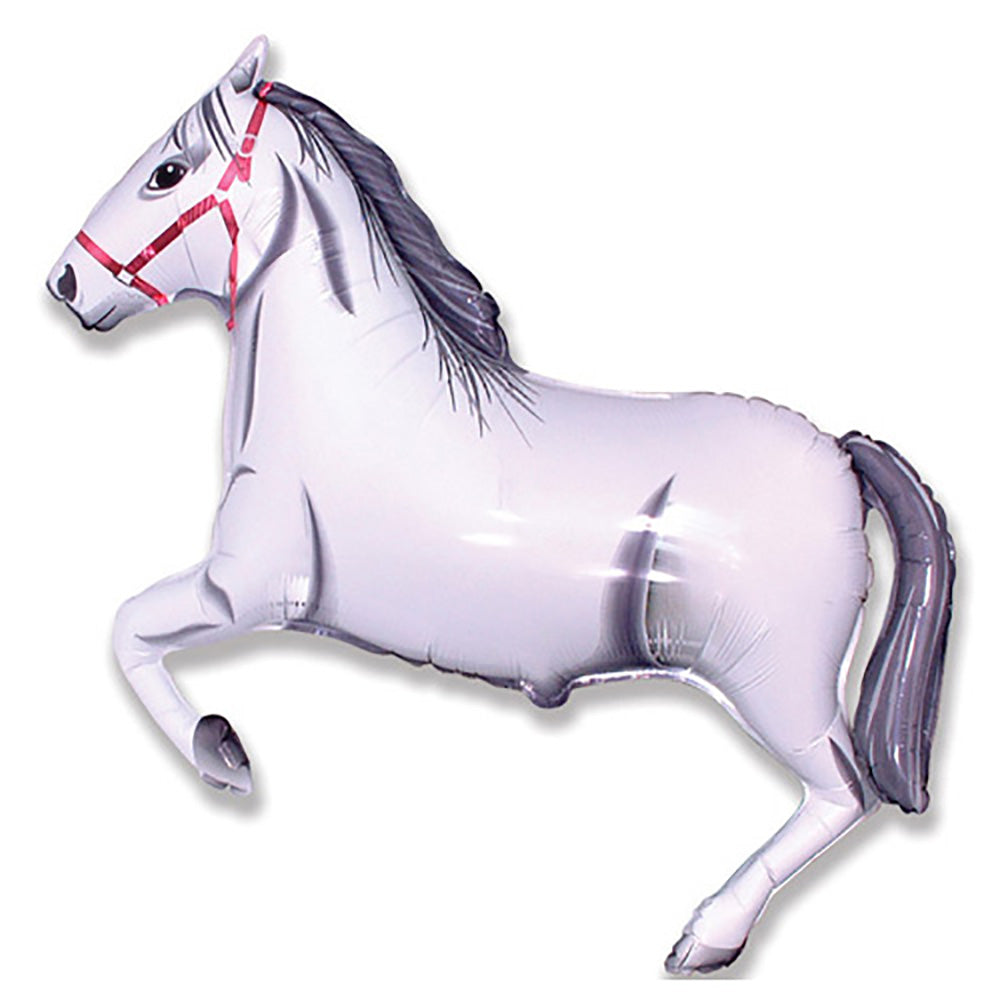 LA Balloons 42 inch HORSE - WHITE Foil Balloon LAB216-FM