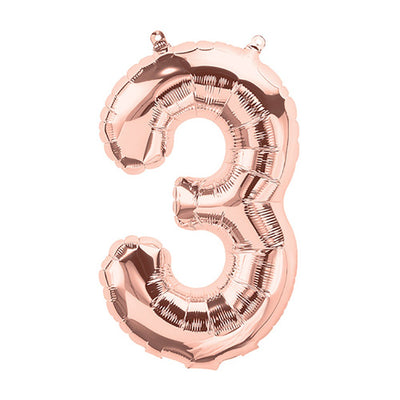 Northstar 16 inch NUMBER 3 - NORTHSTAR - ROSE GOLD (AIR -FILL ONLY) Foil Balloon 01366-01-N-P