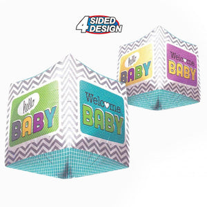 Northstar 17 inch CUBE - WELCOME BABY Foil Balloon 01042-01-N-P