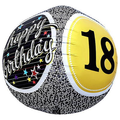 Northstar 17 inch SPHERE - 18TH BIRTHDAY MILESTONE Foil Balloon 01149-01-N-P