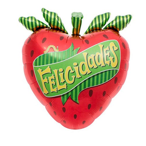 Northstar 28 inch FELICIDADES STRAWBERRY Foil Balloon 00430-N-U