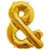 Northstar 34 inch AMPERSAND - GOLD Foil Balloon 00900-01-N-P