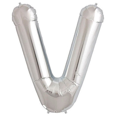 Northstar 34 inch LETTER V - NORTHSTAR - SILVER Foil Balloon 00217-217-N-P