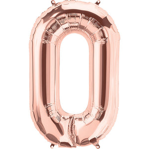 Northstar 34 inch NUMBER 0 - NORTHSTAR - ROSE GOLD Foil Balloon 01455-01-N-P