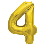 Northstar 34 inch NUMBER 4 - NORTHSTAR - GOLD Foil Balloon 00108-108-N-P