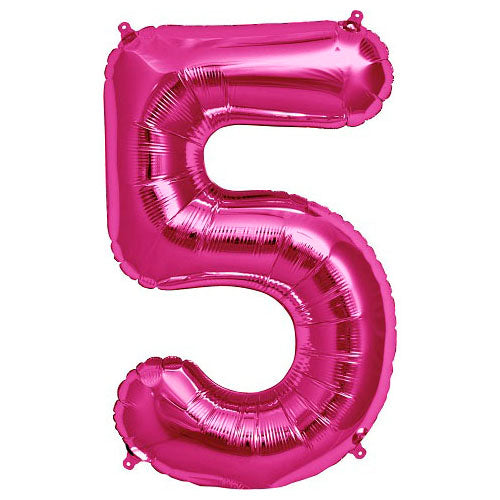 Northstar 34 inch NUMBER 5 - NORTHSTAR - MAGENTA Foil Balloon 00139-139-N-P