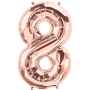 Northstar 34 inch NUMBER 8 - NORTHSTAR - ROSE GOLD Foil Balloon 01463-01-N-P