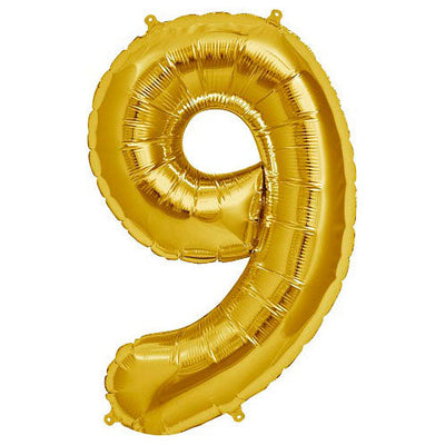 Northstar 34 inch NUMBER 9 - NORTHSTAR - GOLD Foil Balloon 00113-113-N-P