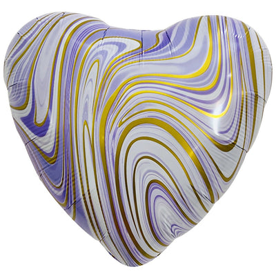 Party Brands 18 inch AGATE HEART - PURPLE & GOLD Foil Balloon 10123-PB-U