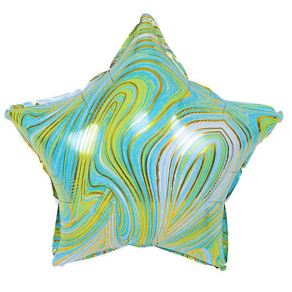 Party Brands 18 inch AGATE STAR - AQUA & GOLD Foil Balloon 10154-PB-U