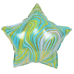 Party Brands 18 inch AGATE STAR - AQUA & GOLD Foil Balloon 10154-PB-U