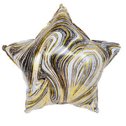 Party Brands 18 inch AGATE STAR - BLACK & GOLD Foil Balloon 10127-PB-U