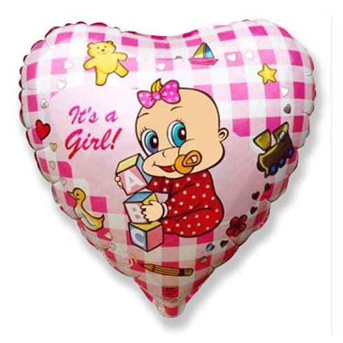 Party Brands 18 inch BABY GIRL PLAY Foil Balloon LAB107-FM