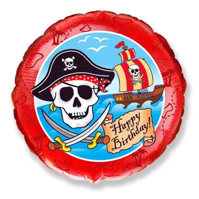 Party Brands 18 inch BIRTHDAY PIRATES Foil Balloon LAB179-FM