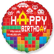 Party Brands 18 inch LEVEL UP HAPPY BIRTHDAY PIXEL GAMER Foil Balloon LAB944-FM