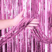 Party Brands 3ft X 6.5ft FOIL FRINGE CURTAIN - LIGHT LAVENDER Fringe Curtains 10223-PB