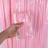 Party Brands 3ft X 6.5ft FOIL FRINGE CURTAIN - PINK Fringe Curtains 10138-PB