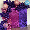 Party Brands 3ft X 6.5ft FOIL SQUARES CURTAIN - METALLIC MAGENTA Fringe Curtains 10228-PB