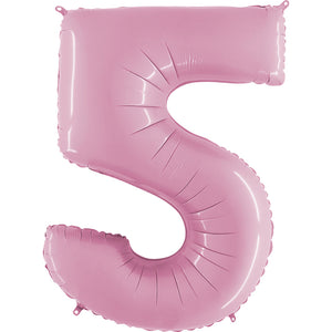 Party Brands 40 inch NUMBER 5 - PINK Foil Balloon 16318-G-U