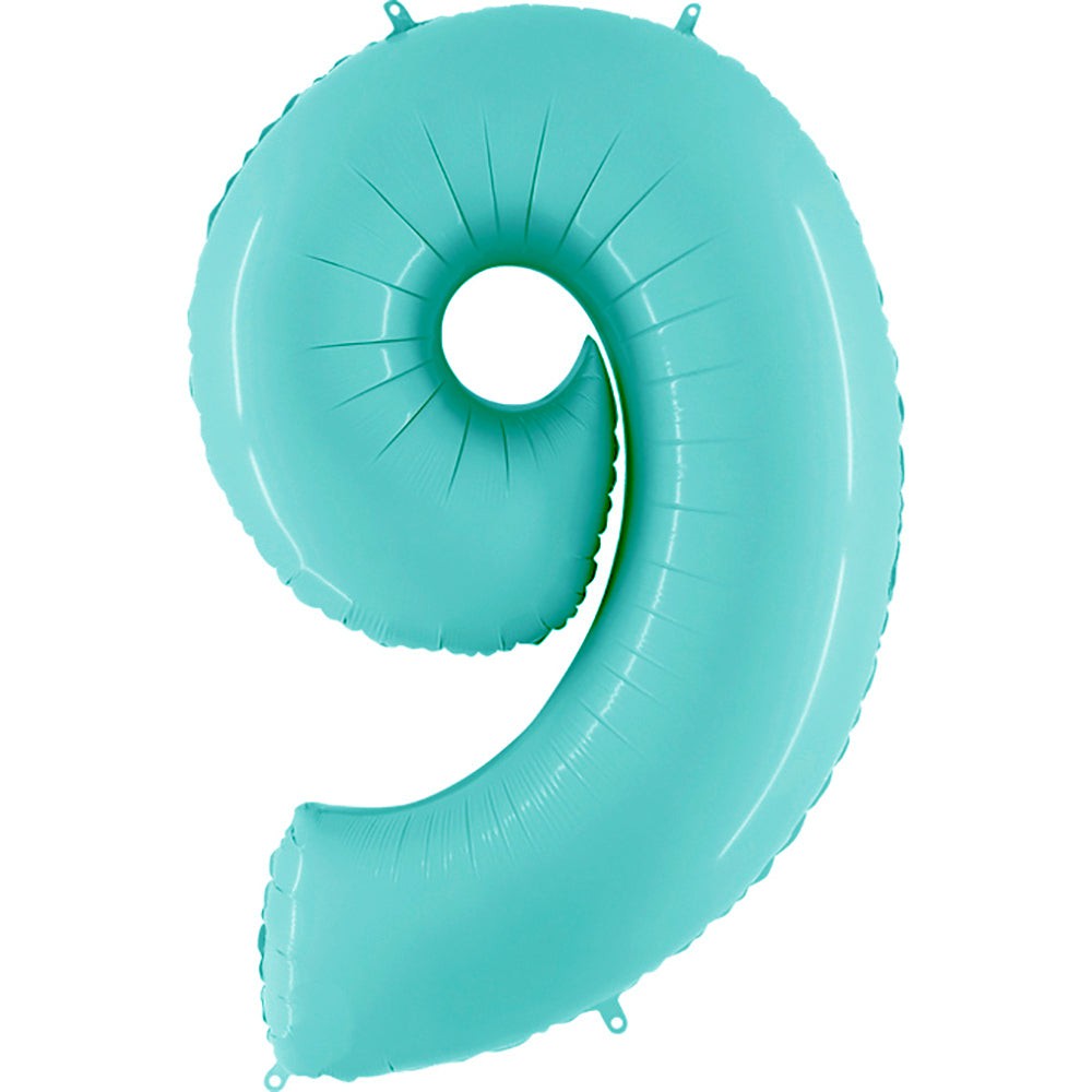 Party Brands 40 inch NUMBER 9 - LIGHT BLUE Foil Balloon 16639-G-U