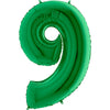 Party Brands 40 inch NUMBER 9 - METALLIC GREEN Foil Balloon 72055-G-U