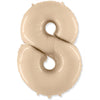 Party Brands 42 inch NUMBER 8 - PARTY BRANDS - SATIN CREAM Foil Balloon 315967-PB-U