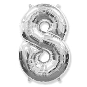 Party Brands 42 inch NUMBER 8 - SILVER Foil Balloon LAB370-FM