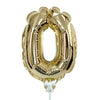 Party Brands 7 inch SELF-INFLATING NUMBER 0 - GOLD Foil Balloon 00870-PB-P