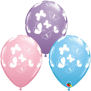 Qualatex 11 inch BEAUTIFUL BUTTERFLIES Latex Balloons 28957-Q