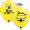 Qualatex 11 inch BEE HAPPY Latex Balloons 16243-Q