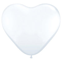 Qualatex 11 inch HEARTS - WHITE Latex Balloons