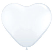 Qualatex 11 inch HEARTS - WHITE Latex Balloons