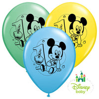 Qualatex 11 inch MICKEY 1ST BIRTHDAY Latex Balloons 38283-Q