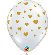 Qualatex 11 inch RANDOM HEARTS-A-ROUND - DIAMOND CLEAR Latex Balloons 79949-Q