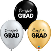 Qualatex 11 inch SIMPLY CONGRATS GRAD - ASSORTED Latex Balloons