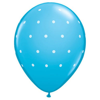 Qualatex 11 inch SMALL POLKA DOTS - ROBIN'S EGG Latex Balloons 19066-Q