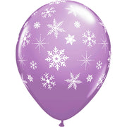 Qualatex 11 inch SNOWFLAKES-A-ROUND - SPRING LILAC (6 PK) Latex Balloons 10075-PB