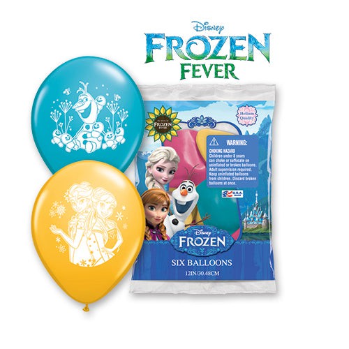 Qualatex 12 inch DISNEY FROZEN FEVER (6 PK) Latex Balloons 23064-PP