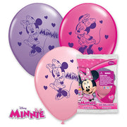 Qualatex 12 inch MINNIE MOUSE (6 PK) Latex Balloons 03017-PP