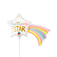 Qualatex 14 inch BIRTHDAY STAR MINI SHAPE (AIR-FILL ONLY) Foil Balloon 25118-Q-U