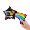 Qualatex 14 inch CONGRATS GRAD SHOOTING STAR MINI SHAPE (AIR-FILL ONLY) Foil Balloon 25657-Q-U