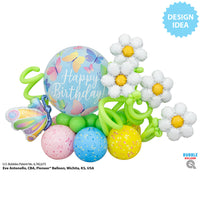 Qualatex 14 inch MINI RETRO DAISY (AIR FILL ONLY) Foil Balloon 27309-Q-P