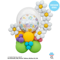 Qualatex 14 inch MINI RETRO DAISY (AIR FILL ONLY) Foil Balloon 27309-Q-P