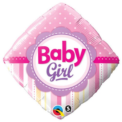 Qualatex 18 inch BABY GIRL DOTS & STRIPES Foil Balloon 14400-Q-P