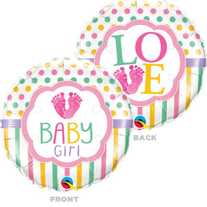 Qualatex 18 inch BABY GIRL FEET Foil Balloon 25746-Q-P