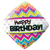 Qualatex 18 inch BIRTHDAY CHEVRON PATTERNS Foil Balloon