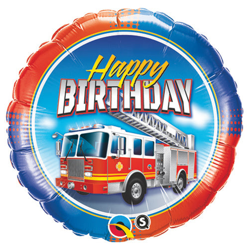 Qualatex 18 inch BIRTHDAY FIRE TRUCK Foil Balloon